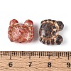Picasso Baking Paint & Golden Metal Enlaced Glass Beads DGLA-T004-73M-3