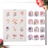 Flower Pattern Polymer Clay Earrings Water Transfer Paper PW-WG76974-04-1