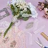 2Pcs Glass & Alloy & Polyester & Resin Flower Bouquet Ribbon DIY-FG0010-24-4