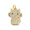 Rack Plating Brass Micro Pave Cubic Zirconia Pendants KK-C047-15G-1