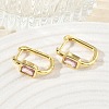 Brass Pave Single Cubic Zirconia Hoop Earrings KK-CBA98BA-18G-2