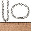 304 Stainless Steel Cable Chains Bracelet & Necklace Jewelry Sets SJEW-L199-11P-5