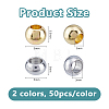 100Pcs 2 Colors Stainless Steel Beads STAS-DC0017-50-2