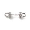 Brass Micro Pave Clear Cubic Zirconia Connector Charms KK-K361-01P-2