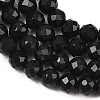 Natural Dyed & Heated Black Onyx Beads Strands LS-G-A129-3mm-25-5