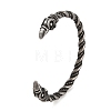 Viking 304 Stainless Steel Twisted Eagle Open Cuff Bangles for Men BJEW-U001-02AS-1