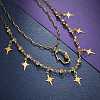 Star & Hamsa Hand Pendant Necklaces Sets NJEW-JN03137-03-2