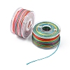 25 Rolls 25 Colors Round Segment Dyed Waxed Polyester Thread String YC-YW0001-02A-4