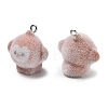 Flocking Opaque Resin Pendants RESI-F064-A10-2
