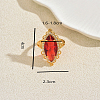 Brass Glass Cuff Open Rings for Women VY2742-1-2