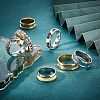   16Pcs 16 Style 201 Stainless Steel Grooved Finger Ring Settings STAS-PH0004-39-3