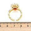 Brass Micro Pave Cubic Zirconia Cuff Rings for Women RJEW-A088-06G-5