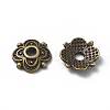4-Petal Tibetan Style Alloy Flower Bead Caps LS-TIBE-S222-AB-NR-2