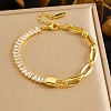 304 Stainless Steel Figaro Chain Bracelets BJEW-B171-07G-1