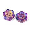 Baking Paint and Golden Metal Enlaced Glass Beads DGLA-T004-10D-2