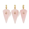 Natural Rose Quartz Pointed Pendants GG-CBA19F2-02G-05-1