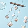 Electroplate Sea Shell Hanging Ornaments HJEW-JM04538-1