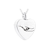 Tarnish Resistant Stainless Steel Heart Urn Ashes Pendant Necklace PW-WGA46B3-01-1