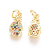 Brass Micro Pave Cubic Zirconia Pendants X1-ZIRC-L093-27G-2
