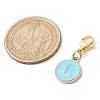 26Pcs Flat Round with Letter A~Z Alloy Enamel Pendant Decorations HJEW-JM02563-3