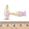 Brass Enamel Pendants KK-Z134-06G-03-3
