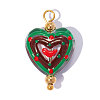 304 Stainless Steel with Glass Pendants GL-OY001-03G-02-1