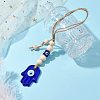 Handmade Blue Evil Eye Lampwork Pendant Decorations HJEW-JM02303-02-2