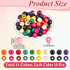 165Pcs 11 Colors Dyed Natural Maple Wood Beads WOOD-PA0001-61B-2