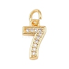 Brass Micro Pave Clear Cubic Zirconia Charms KK-G544-04G-07-1