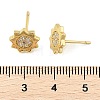 Brass Micro Pave Clear Cubic Zirconia Stud Earrings EJEW-R016-26G-09-5