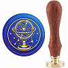 Brass Wax Seal Stamp with Handle AJEW-WH0184-0997-1