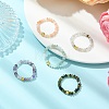 Natural Mixed Gemstone Beads Finger Rings RJEW-JR01074-1