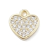 Brass Micro Pave Clear Cubic Zirconia Charms KK-B130-02G-07-1