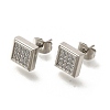 304 Stainless Steel Micro Pave Clear Cubic Zirconia Stud Earrings EJEW-H018-03P-04-2