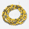 Electroplate Opaque Solid Color Glass Beads Strands EGLA-A034-P6mm-I15-2