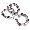 Unisex Chip Natural Fluorite Beaded Stretch Bracelets BJEW-S143-14-7