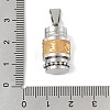 Buddhist Jewelry 304 Stainless Steel Textured Pendants STAS-F168-67A-PG-3