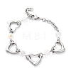 201 Stainless Steel Heart Link Chain Bracelets BJEW-B078-177P-02-2