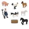 Plastic Animal & Farmer Model Ornaments Set PW-WG14810-02-1