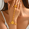 Brass Sunflower Single Finger Ring Bracelets for Women Party Wedding Elegant Jewelry WK3568-4