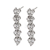 Flat Round Brass Micro Pave Clear Cubic Zirconia Stud Earrings EJEW-H180-12P-4