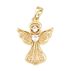 Brass Micro Pave Cubic Zirconia Pendants KK-H525-08G-1