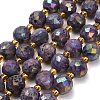 Electroplated Natural Druzy Geode Crystal Beads Strands G-F833-P01-10mm-02-2