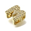 Brass Micro Pave Cubic Zirconia Letter Pendants KK-D295-32G-13-2