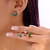 Christmas Theme Alloy Enamel Stud Earrings LS-EJEW-B068-02KCGG-03-1