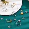 8Pcs 2 Colors 304 Stainless Steel Open Cuff Ring Component STAS-BBC0010-40-4