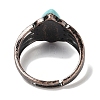 Synthetic Turquoise Horse Eye Adjustable Rings RJEW-K271-05R-11-4