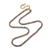 3MM 304 Stainless Steel Rhinestone Cup Chain Necklaces for Women NJEW-G175-01G-01-4