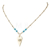 Brass Pave Cubic Zirconia Evil Eye Heart Pendant 304 Stainless Steel Satellite Chain Necklaces for Women NJEW-JN05803-01-2