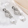 304 Stainless Steel Dangle Stud Earrings EJEW-L287-068P-2